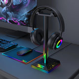 RGB LED Gaming Headphone Stand - Universal PS5, Xbox & PlayStation Compatible, Light-Up Headphones Holder