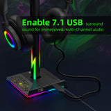 RGB LED Gaming Headphone Stand - Universal PS5, Xbox & PlayStation Compatible, Light-Up Headphones Holder